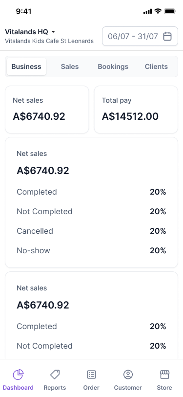 Pisell 商家移动端经营仪表盘